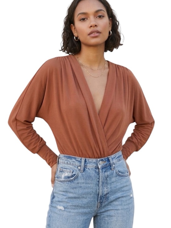 Forever 21 Tops - Forever 21 Rust Orange Wrap Bodysuit